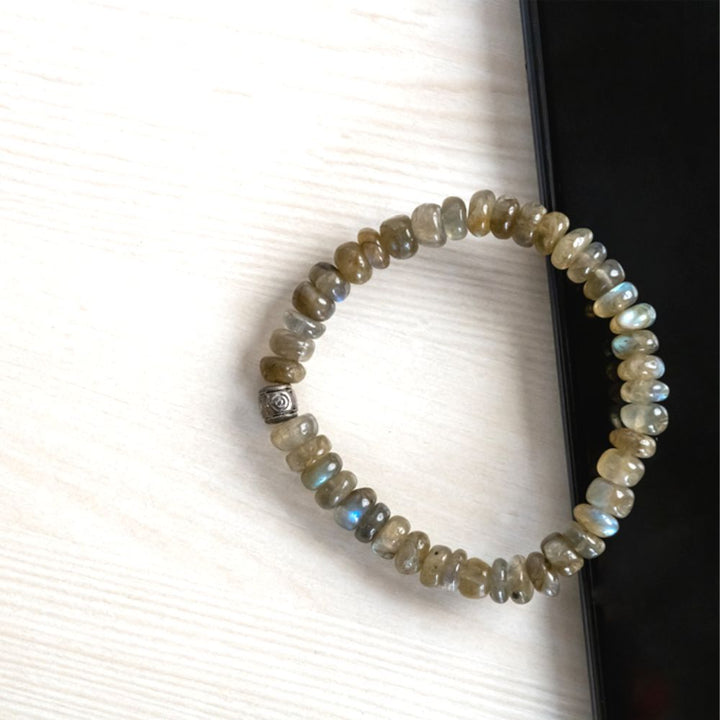 Earthy Bracelet | Certified Semi Precious Labradorite Stone | Unisex Wear | Hand Crafted