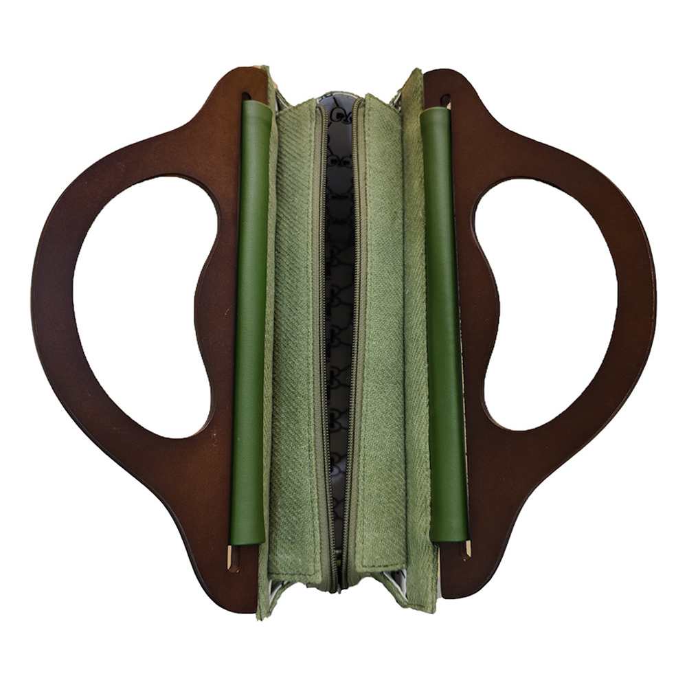 Green Cactus Leather Handheld Bag for Women | Hand-Crafted Elegance