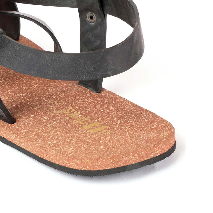 X Cross Slingback Waterproof Cork Brown Sandals | Flats for Men | Vegan