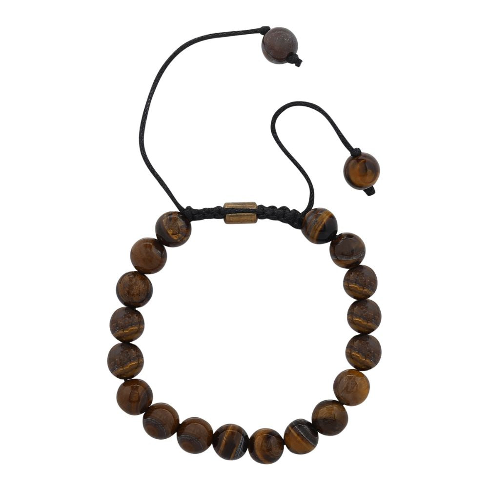 Earthy Brown Bracelet | Certified Tiger Eye Semi-Precious Stone Beads | Sustainably Made