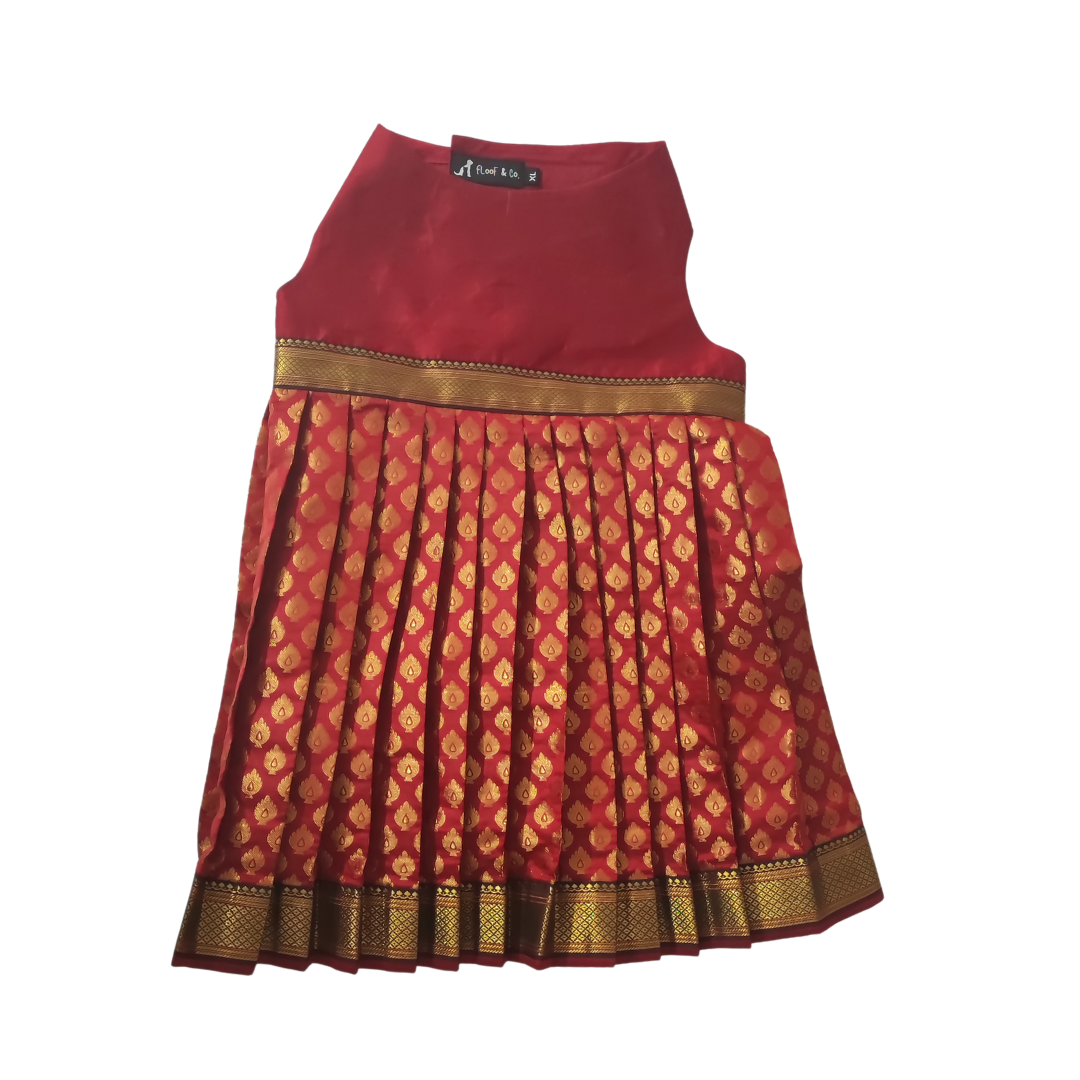 Red Banarasi Lehenga For Your Pet | For Her | Hand-Made | S-M-L-XL