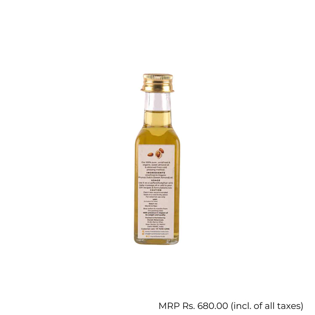 Sweet Almond Oil | Cold Pressed | Skin Care | Hair Growth | Anti-Ageing | 100 ML