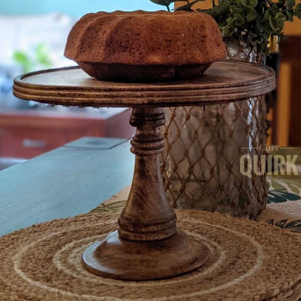 Detachable Cake Stand |  Hand-Crafted | Seasoned Mango Wood | Travel Friendly | 11.5 Inch