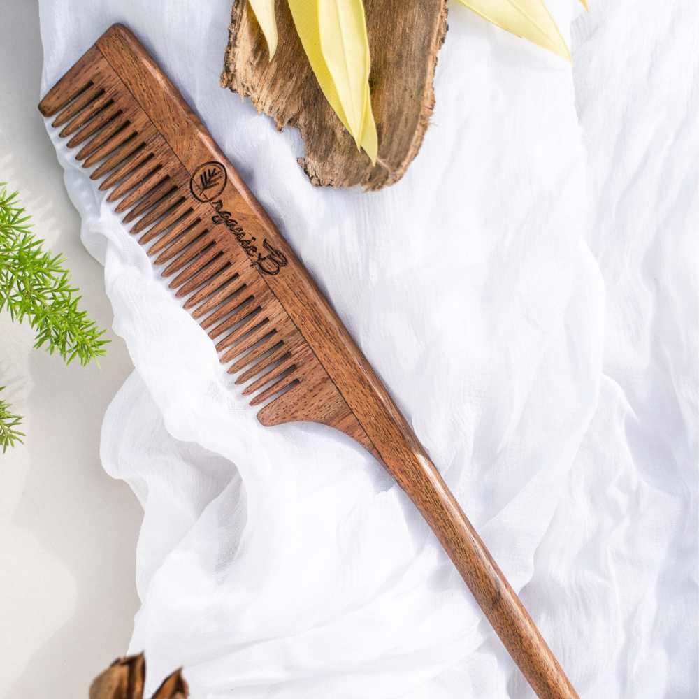 Indian Natural Rosewood Tail Handle Hair Comb