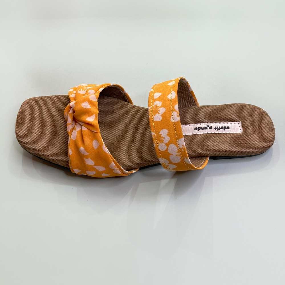 Polka And Bow Detailed Flats for Women | R-Elan Fabric | Mustard