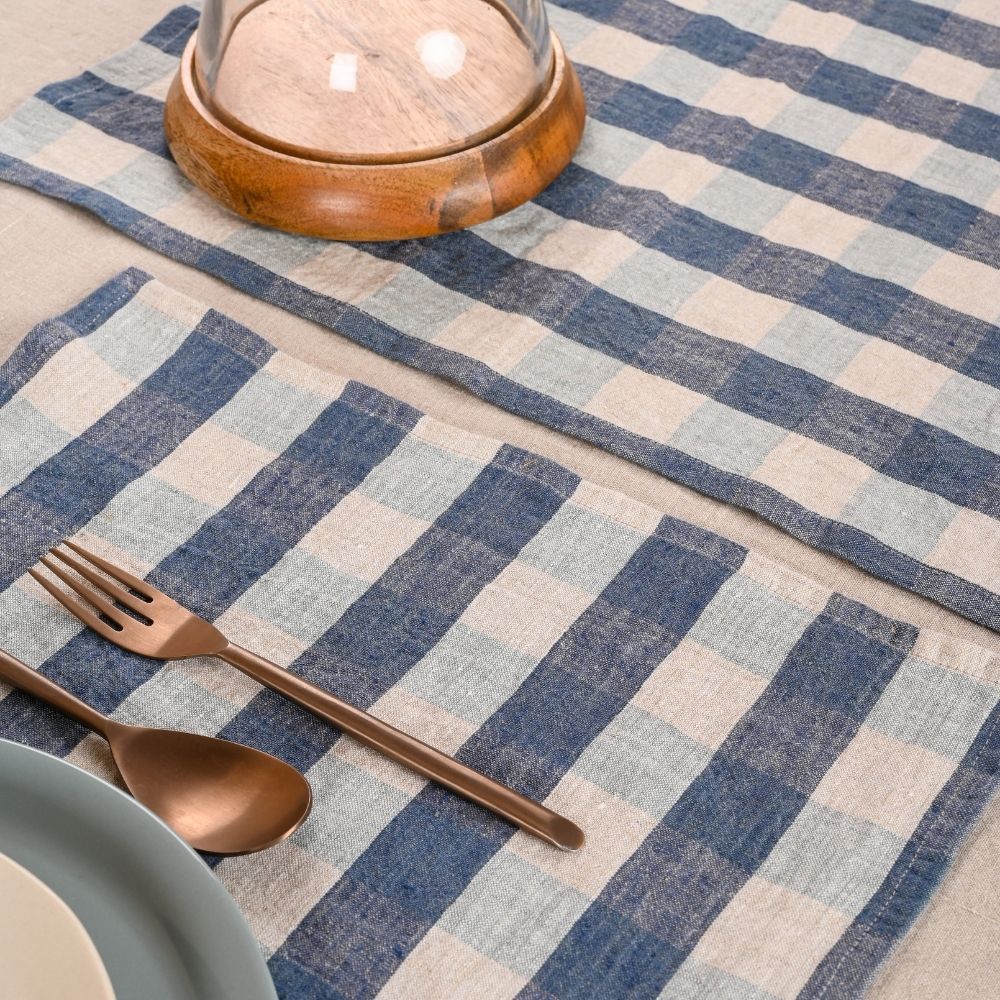 Alluring Placemat Set of Two | Check Patterned | Amplify Delicacies of Dining