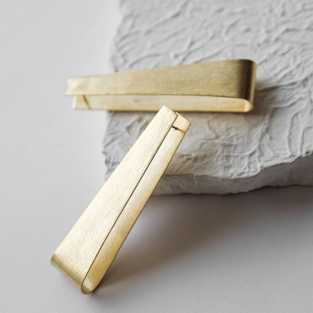 Clamp | Gold Finish Brass Earrings |  Hand-Crafted | Sustainable | Contemporary