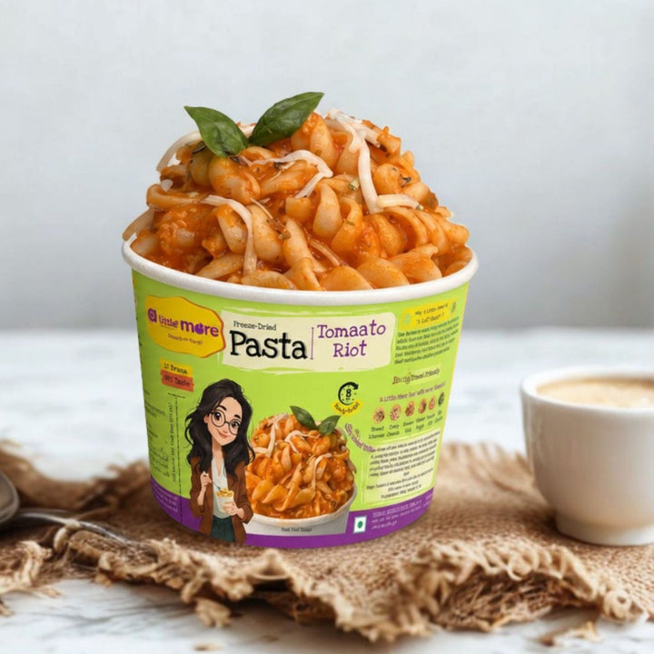 Tomaato Riot Instant Pasta | Freeze Dried-Ready To Eat Food | Travel Friendly | 225 GM