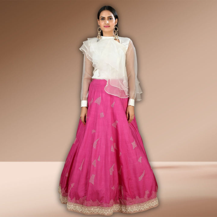 Vani Tussar Eri Silk Lehenga Co-Ord Set | Sujani Hand-Embroidery | Modern Silhouette 