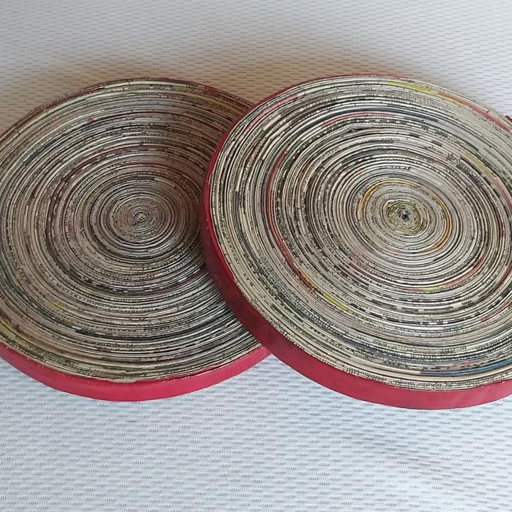 Paper Round Trivets | Long Lasting | Artistic | Unique Table Ware | Set of 2