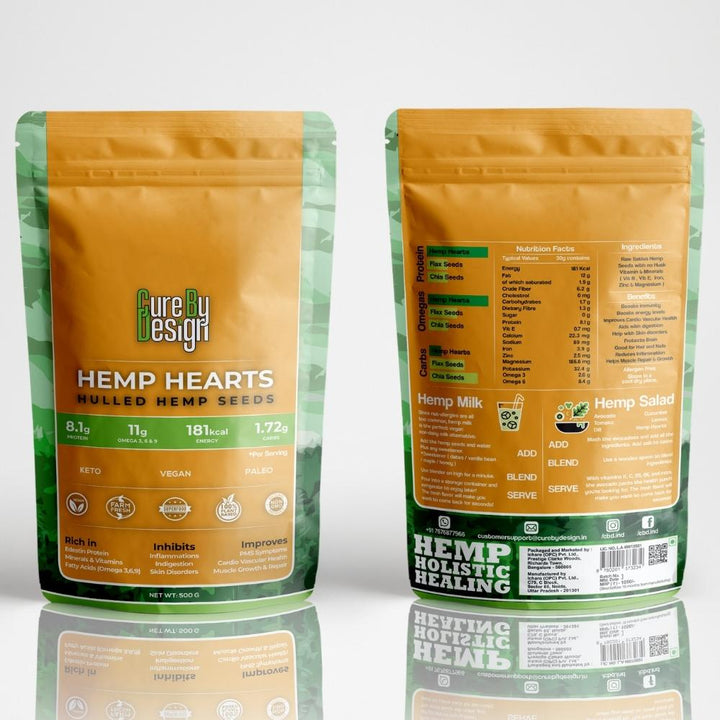 Hemp Hearts | Hulled Hemp Seeds| Protein Rich | Omega 3 & 6 | 500 GM