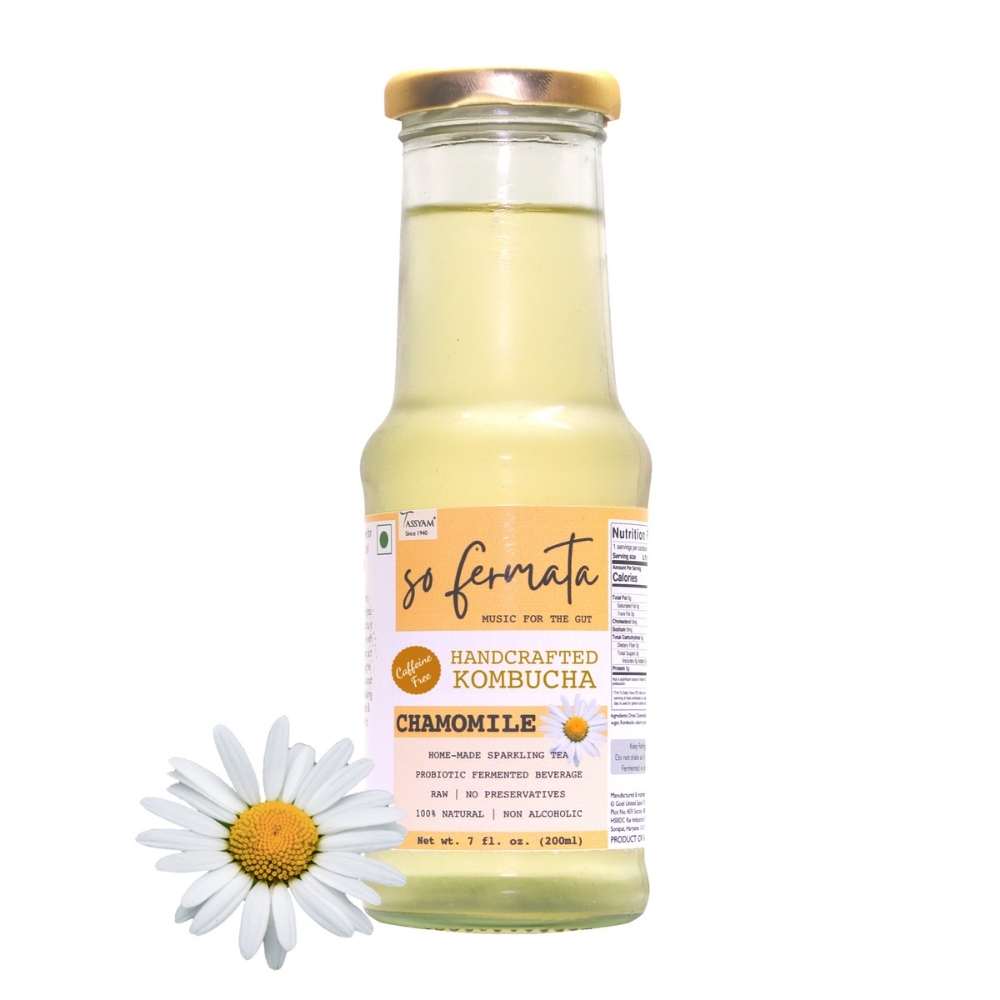 Handcrafted Chamomile Kombucha | Organic | Probiotic | Gut Health | 200 ML