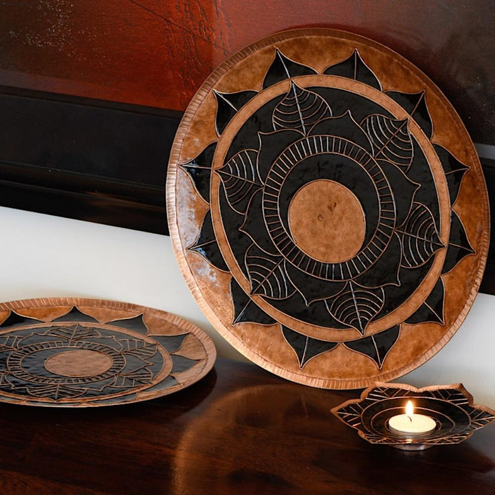 Deeva Decorative Wall Plate | Copper Ware | Hand-crafted | Black