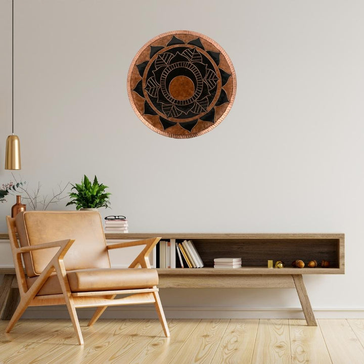 Deeva Decorative Wall Plate | Copper Ware | Hand-crafted | Black