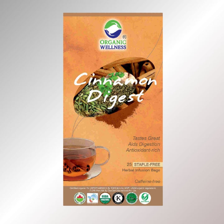 Cinnamon Digest Herbal Tea | Caffeine-Free | Organic | 25 Staple Free Tea Bags