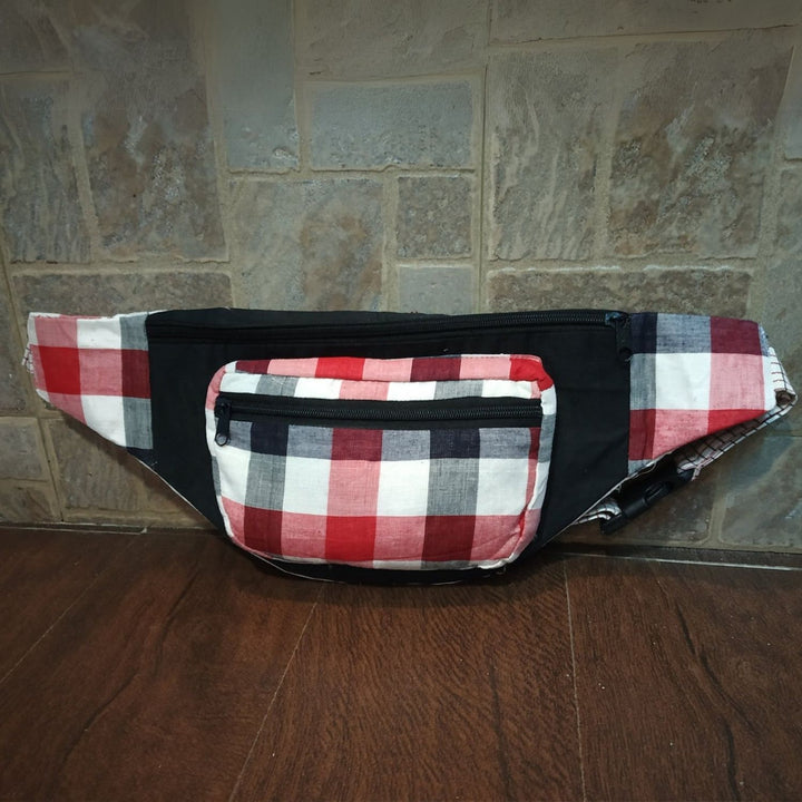 Red Check Fanny Pack | Hands-Free Style for Effortless Chic