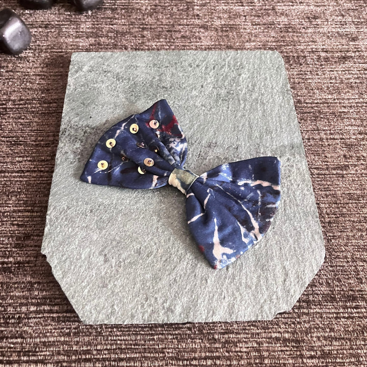 Bow Hair Clips For Girls | Ajrakh Block Print | Comfortable | Peppy |  Set of 3