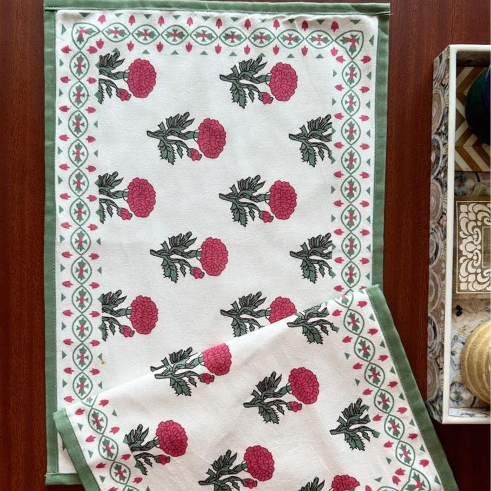 Red Blush Table Mats | Intricate Pattern | Sustainable | 12x18 Inches