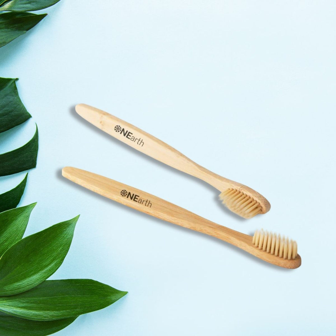 Natural Bamboo Toothbrush | Biodegradable | Eco-Friendly | Pack of 2