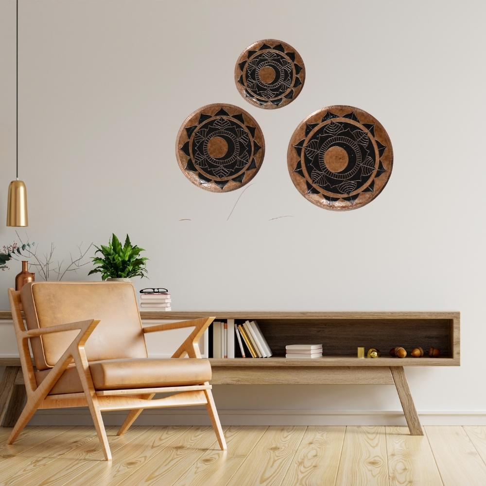 Deeva Decorative Wall Plate | Copper Ware | Hand-crafted | Black