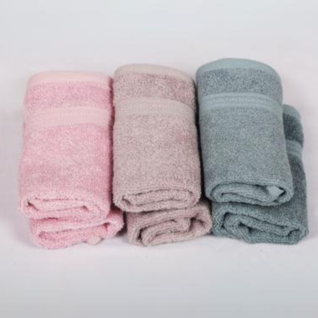 Bamboo Hand Towel | Gentle & Soft Fabric | Pink, Blue & Grape | Set Of 6