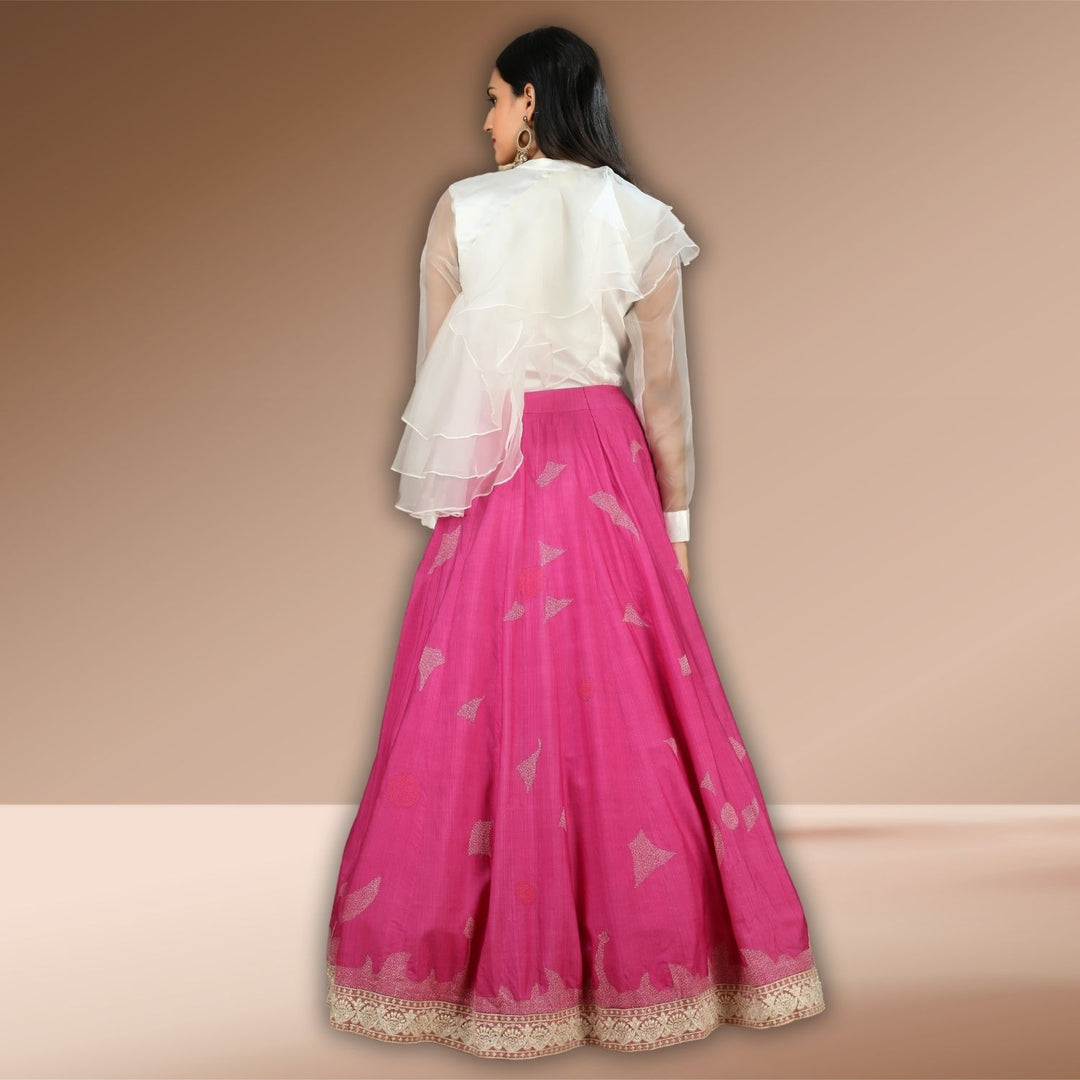 Vani Tussar Eri Silk Lehenga Co-Ord Set | Sujani Hand-Embroidery | Modern Silhouette 