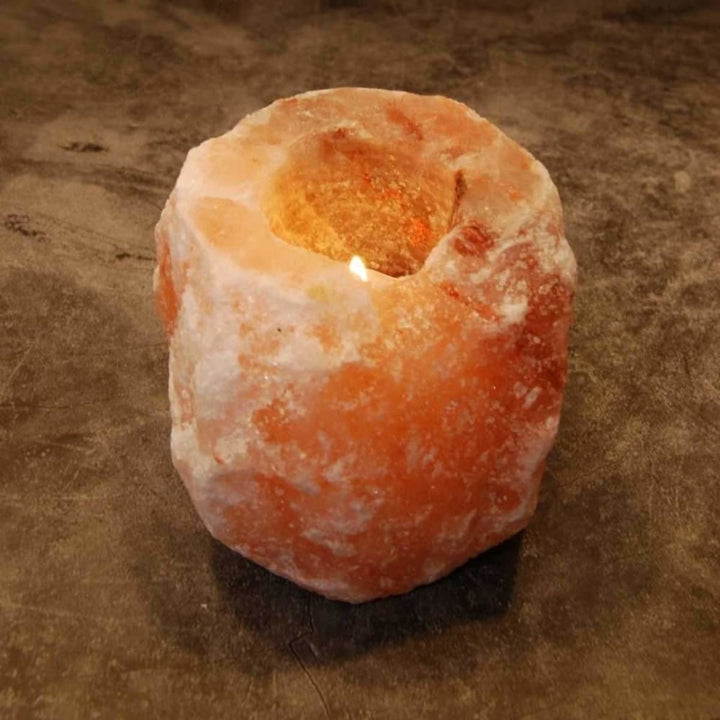 Hand-Crafted Himalayan Salt Candle Holder | 100% Authentic | Pack Of 1