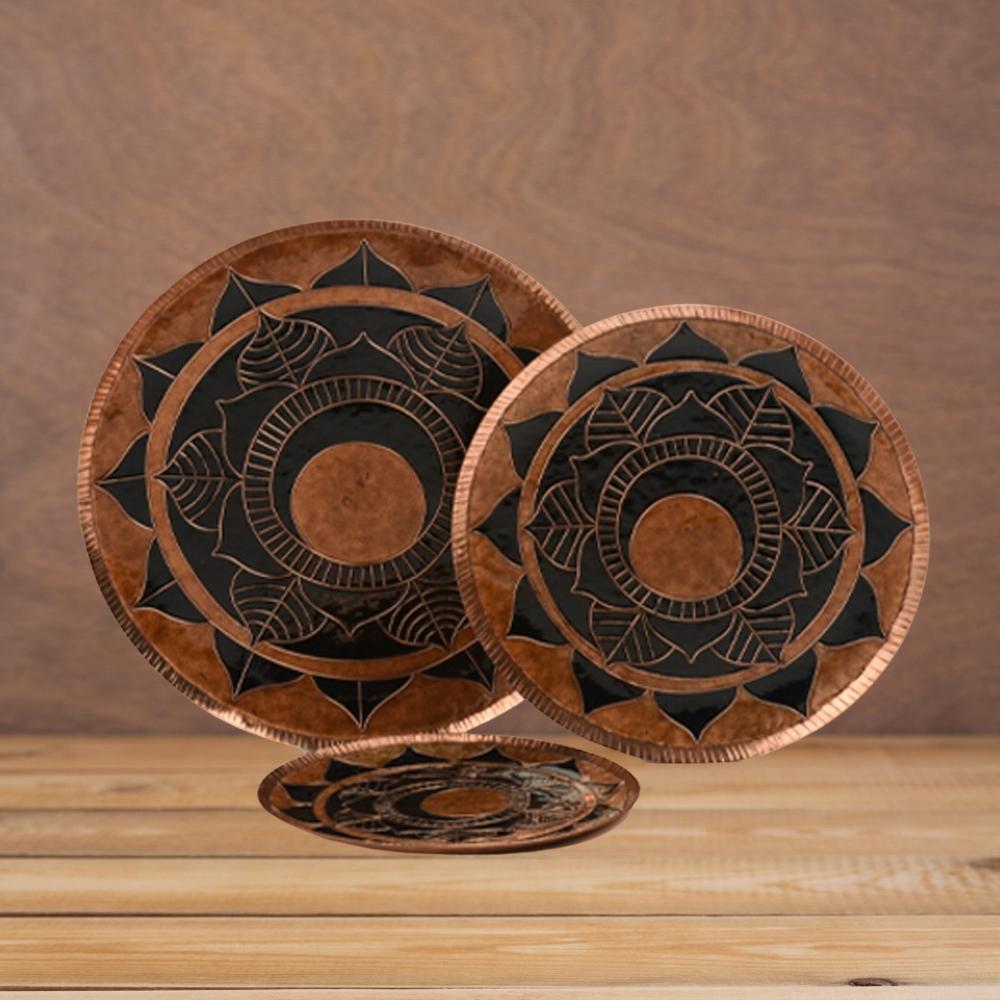 Deeva Decorative Wall Plate | Copper Ware | Hand-crafted | Black