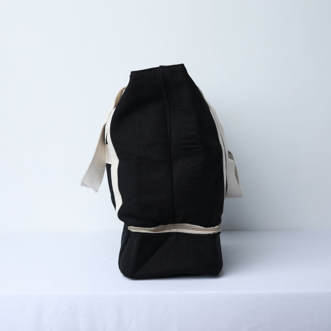 Weekend Travel Tote Bag With Luggage Sleeve | Cotton | Hand-Crafted