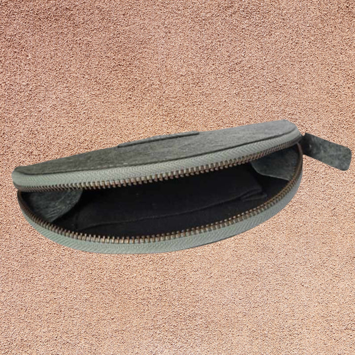 Olive Crescent Pouch | Made of Compostable Coconut Leather | Vegan | Natural Dye