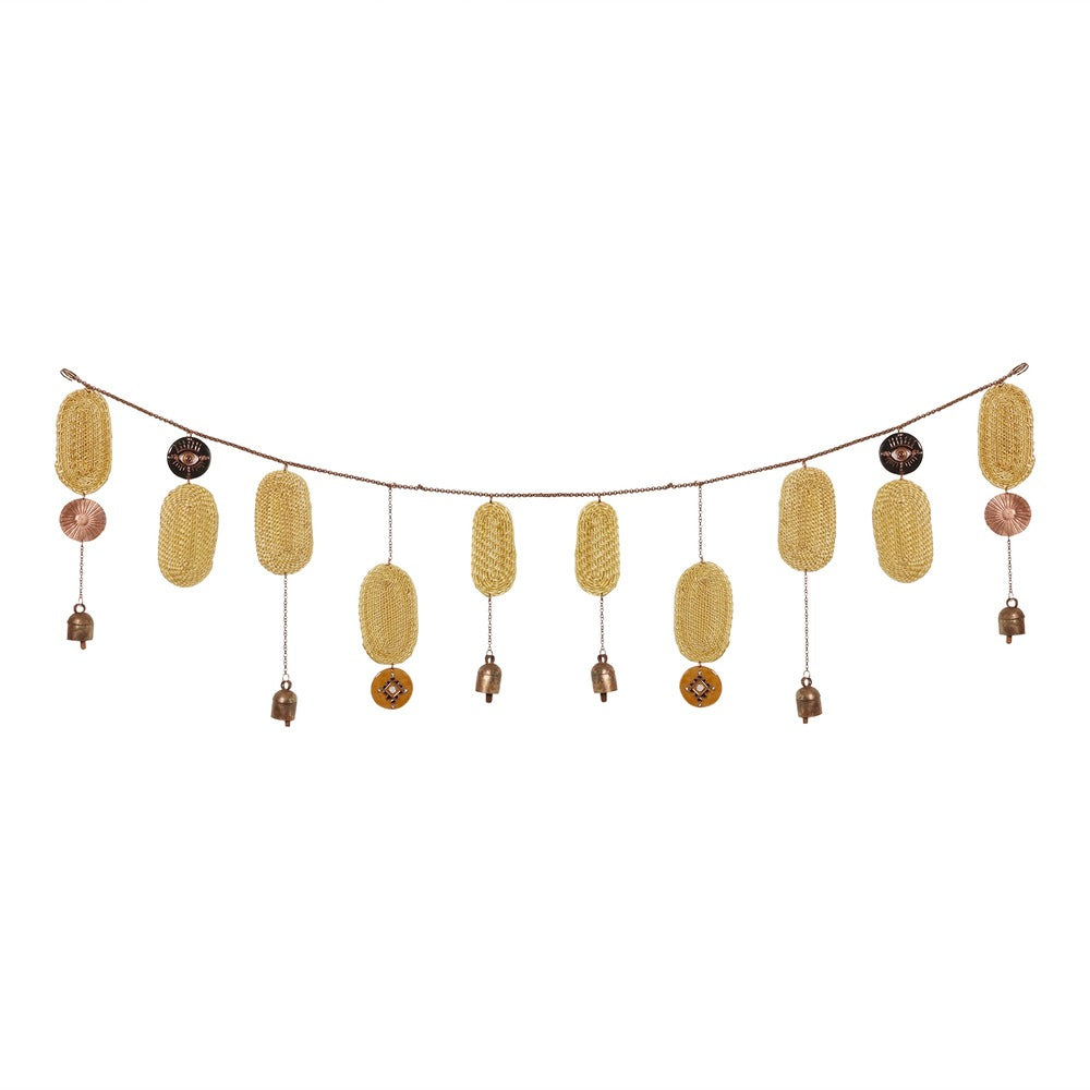 Toran | Copper & Golden Grass | Yellow | Hand-Crafted | Festive Decor | 42 Inches