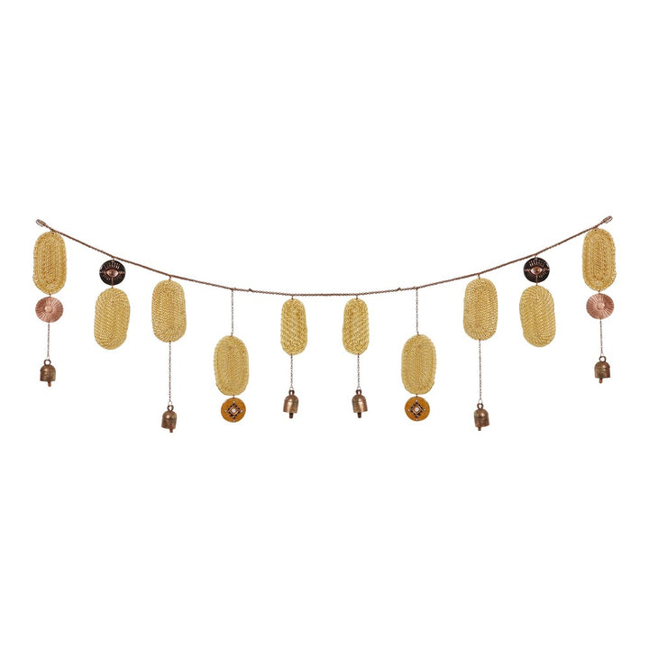 Toran | Copper & Golden Grass | Yellow | Hand-Crafted | Festive Decor | 42 Inches