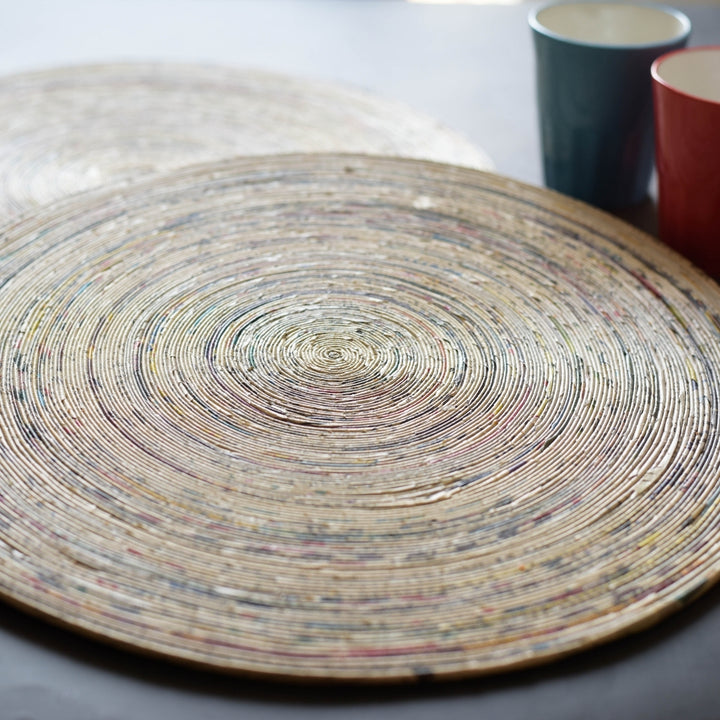 Round Dinner Mats | Handcrafted & Paper Coiled | Unique Table Ware | Set of 6