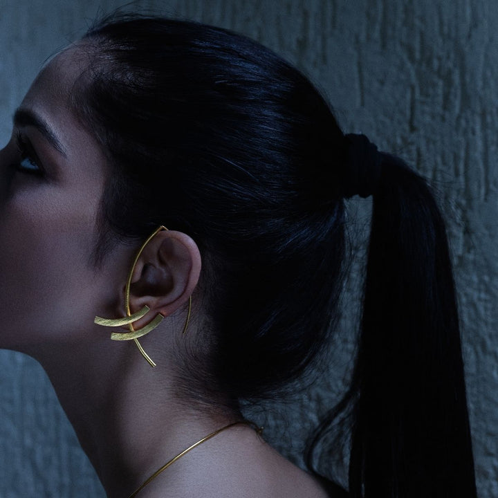 Tumo Ear-Cuff | Silver Finish Brass Jewellery | Hand-Crafted | Exquisite Design