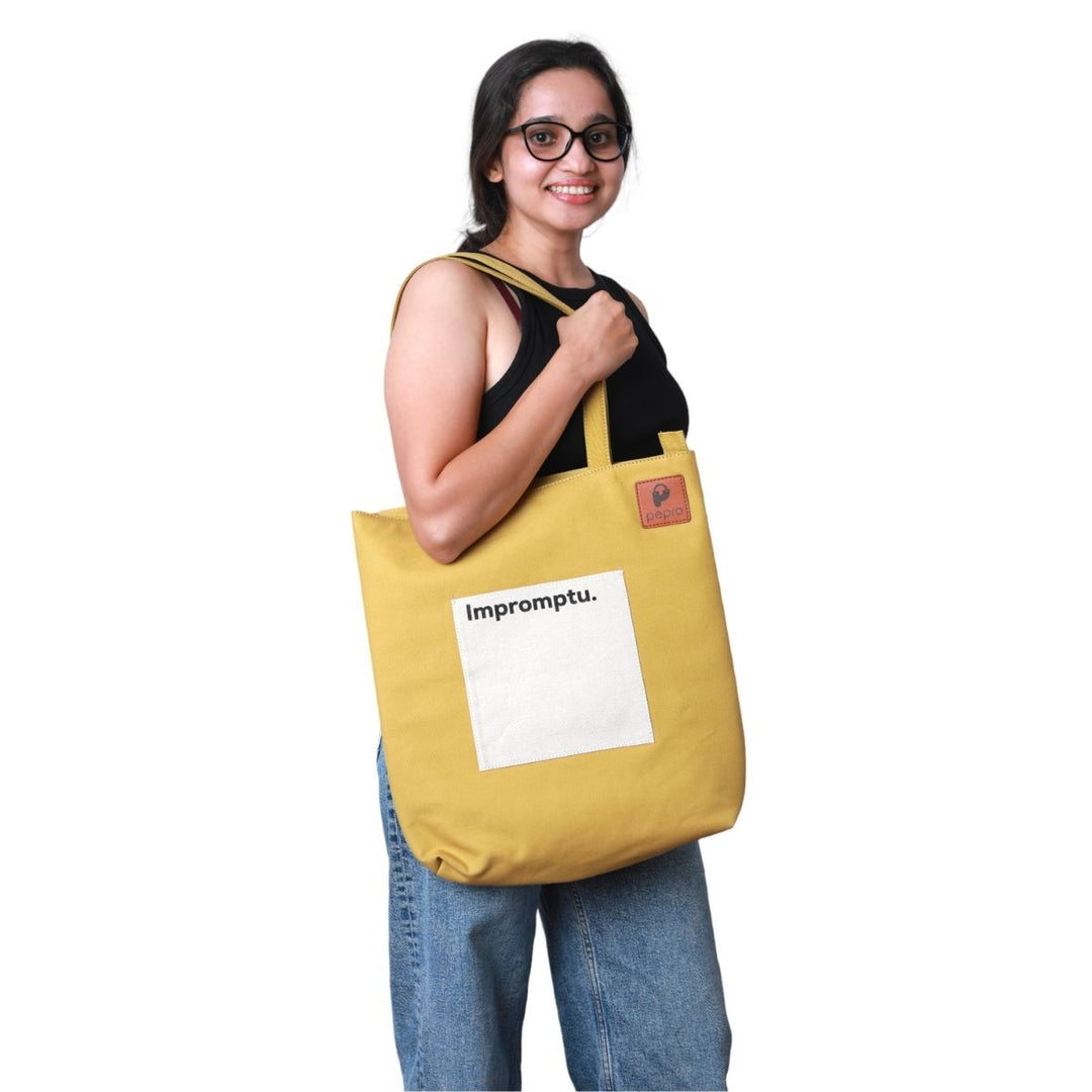 Gadgets Safe Tote Bag | Cotton | Utility | Spacious | Padded | Everyday Bag | "Impromptu"