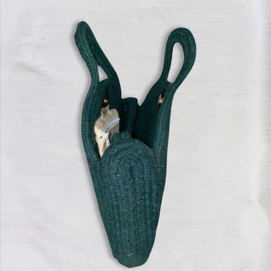 Handcrafted Round Sling Bag | Cotton | Bottle Green