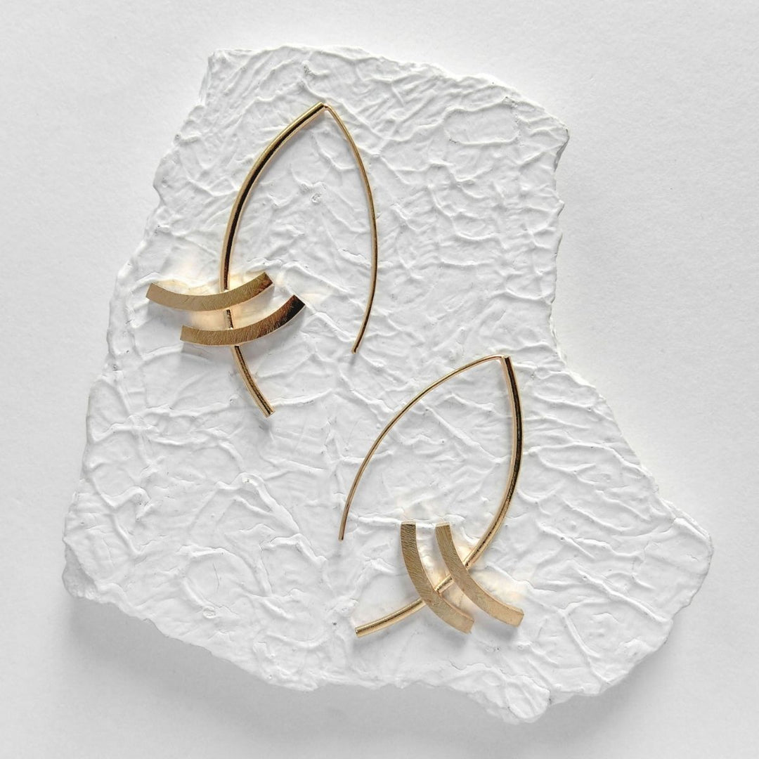 Tumo Earrings | Gold Finish Brass Jewellery | Hand-Crafted | Artisanal | Unique