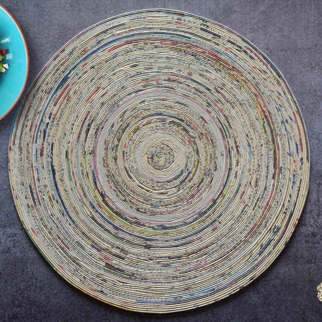 Round Dinner Mats | Handcrafted & Paper Coiled | Unique Table Ware | Set of 6