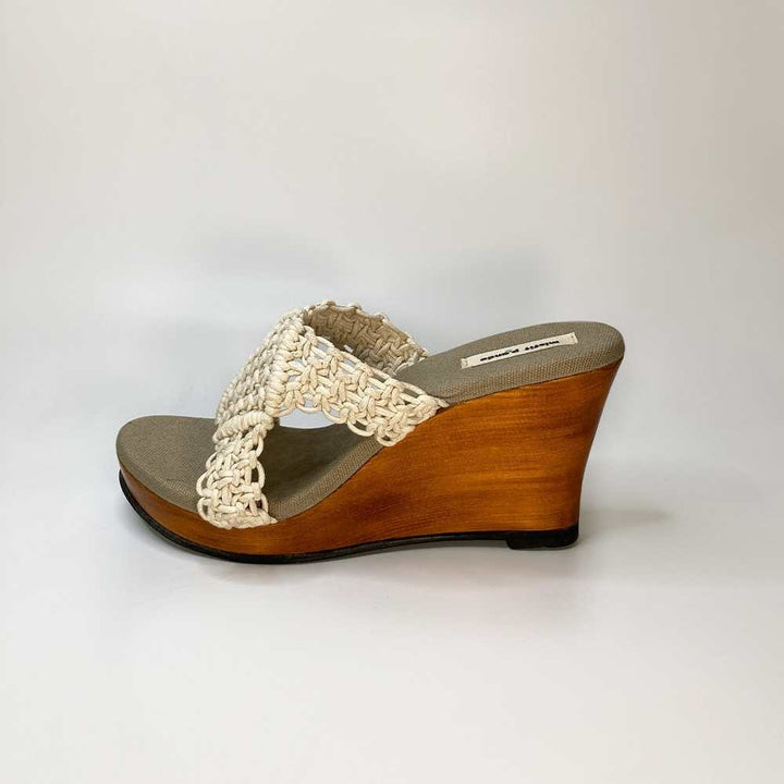 Macrame Crafted Wedges for Women | Comfy for Day-Long Affairs | White