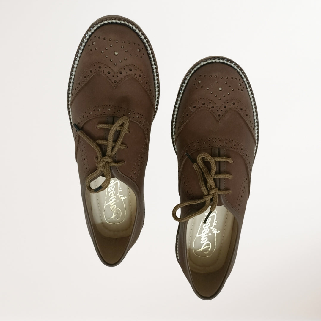 Tan Genuine Leather Oxford Brogues | Hand Crafted | Formal Shoes for Women