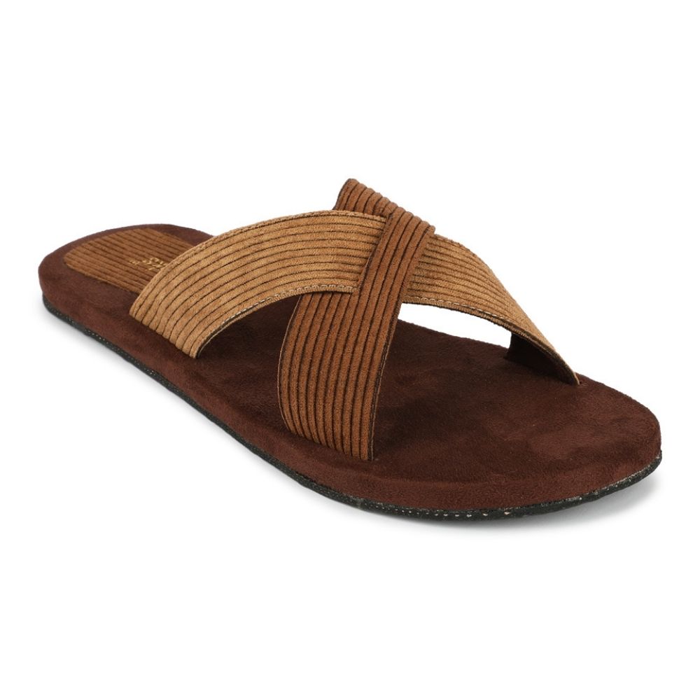 Dark Brown Men Flats | Crossover Slip-on For Daily Wear | Eco-Friendly & Vegan