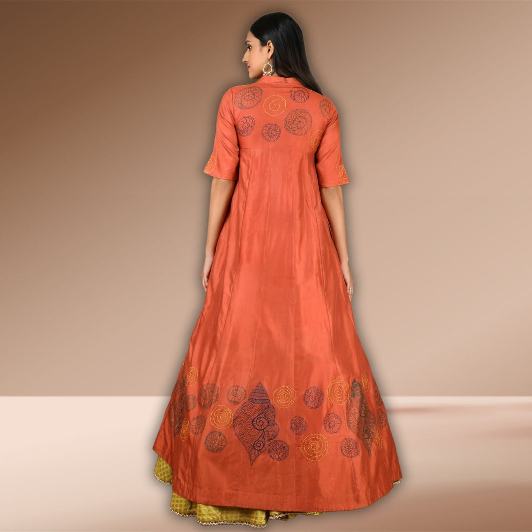 Saumya Angarakha Set | Sujani Embroidered | Hand-Painted | Artfully Designed