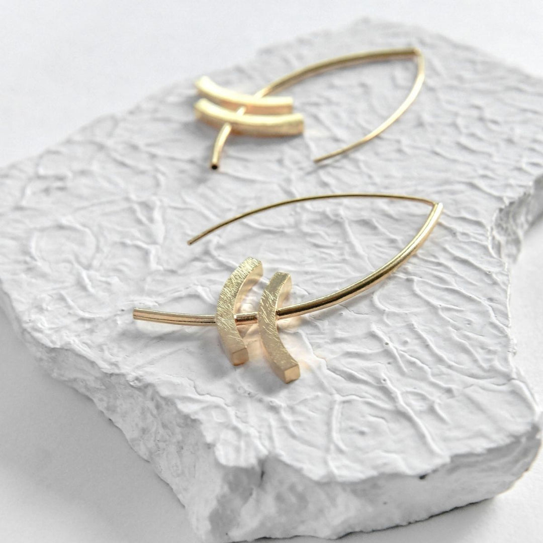 Tumo Earrings | Gold Finish Brass Jewellery | Hand-Crafted | Artisanal | Unique