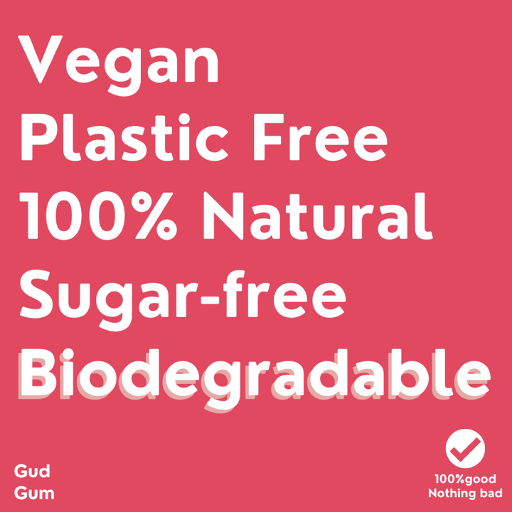 Sugar Free Chewing Gum | Raspberry | Plant Based | Biodegradable Gum | Pack Of 4