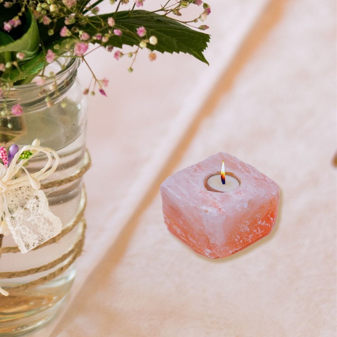 Hand-Crafted Himalayan Salt Candle Holder |