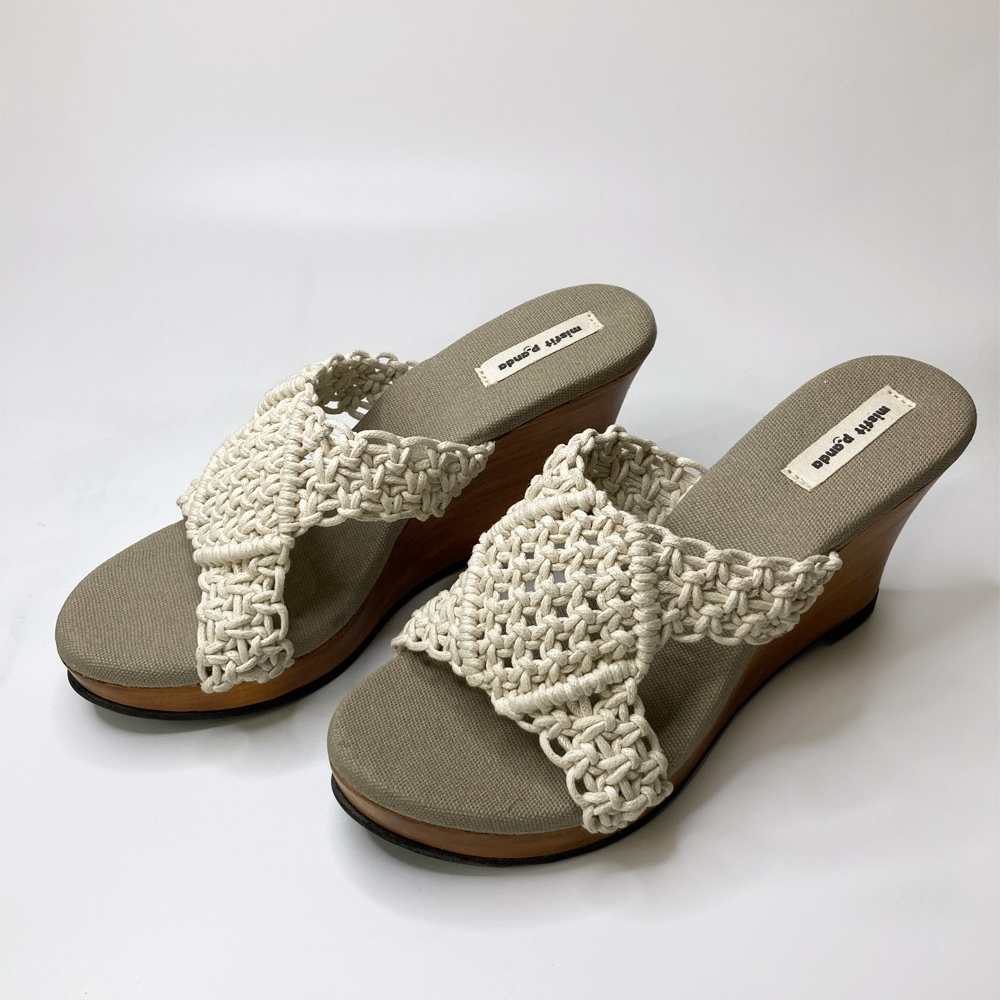 Macrame Crafted Wedges for Women | Comfy for Day-Long Affairs | White