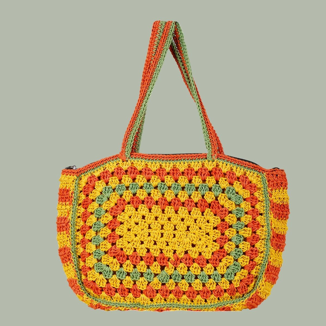 Hand-Crafted Hand Bag | Cotton Yarn | Large Size | Mustard Yellow