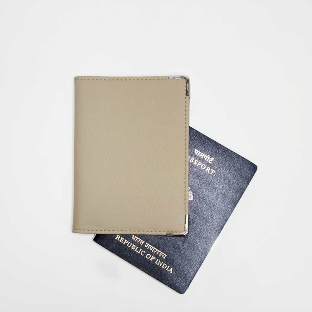 Passport Case | Travel Essential | Cactus Leather & R-Elan Fabric | Beige