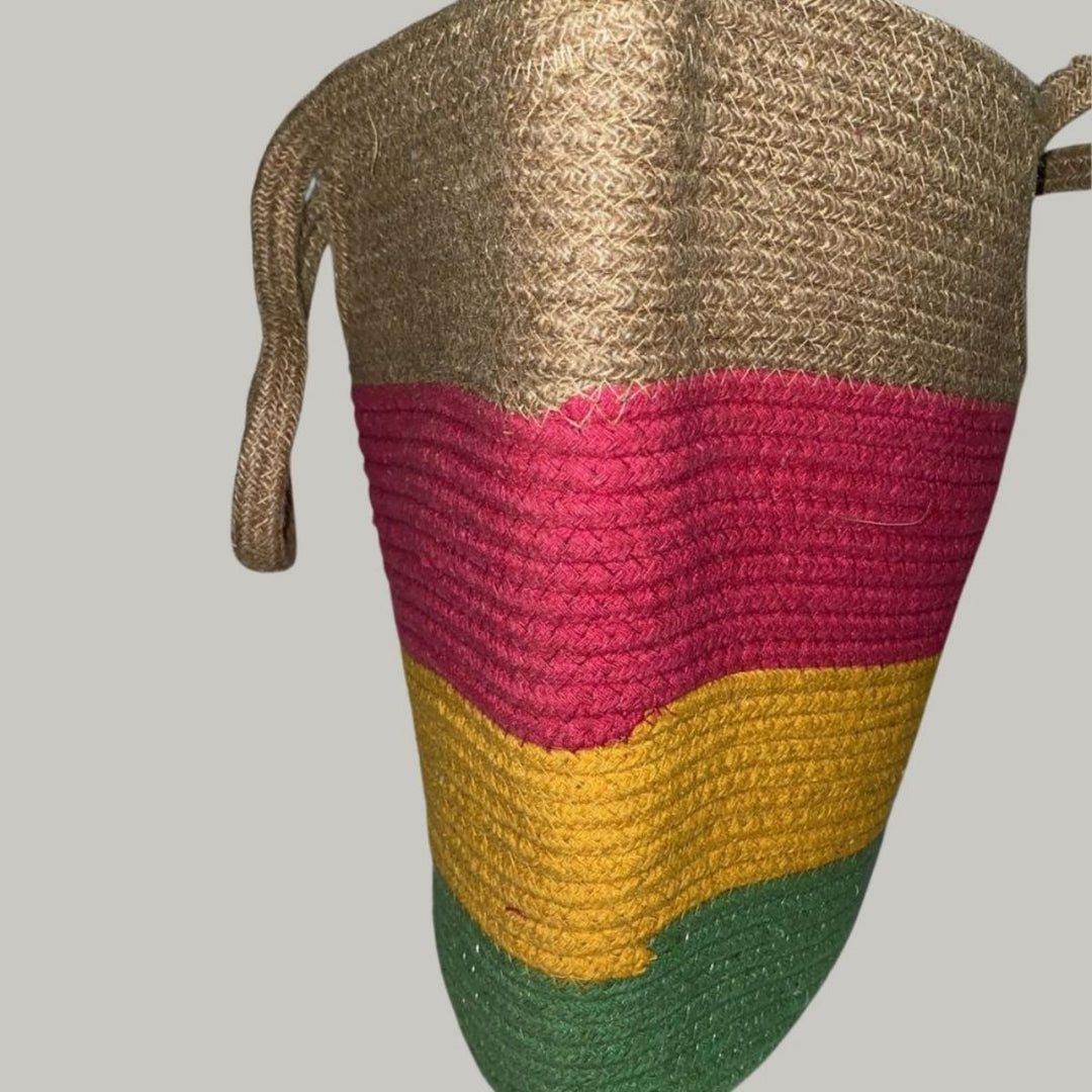 Jute Handcrafted Tote Bag | Multi-coloured