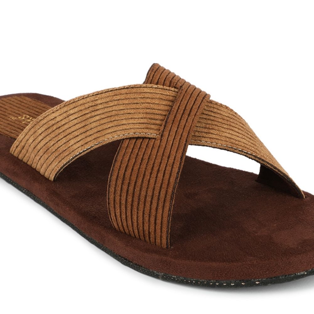 Dark Brown Men Flats | Crossover Slip-on For Daily Wear | Eco-Friendly & Vegan